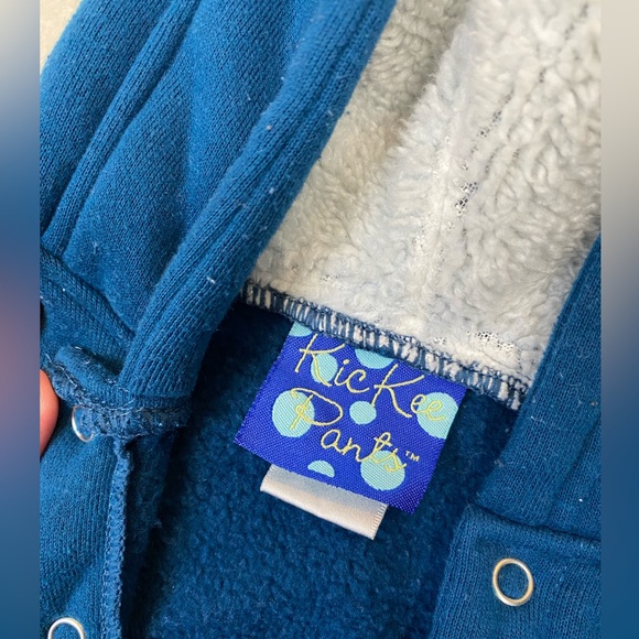 Kickee Pants Blue Fleece snap bunting 12-18 months - Picture 3 of 5